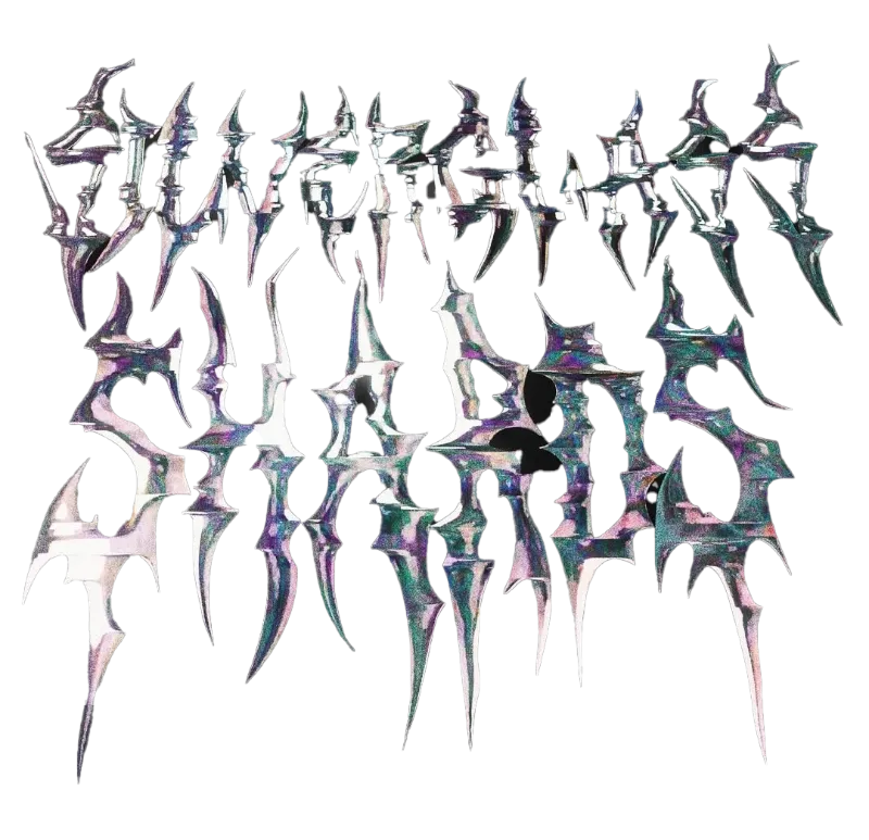 silver glass shards